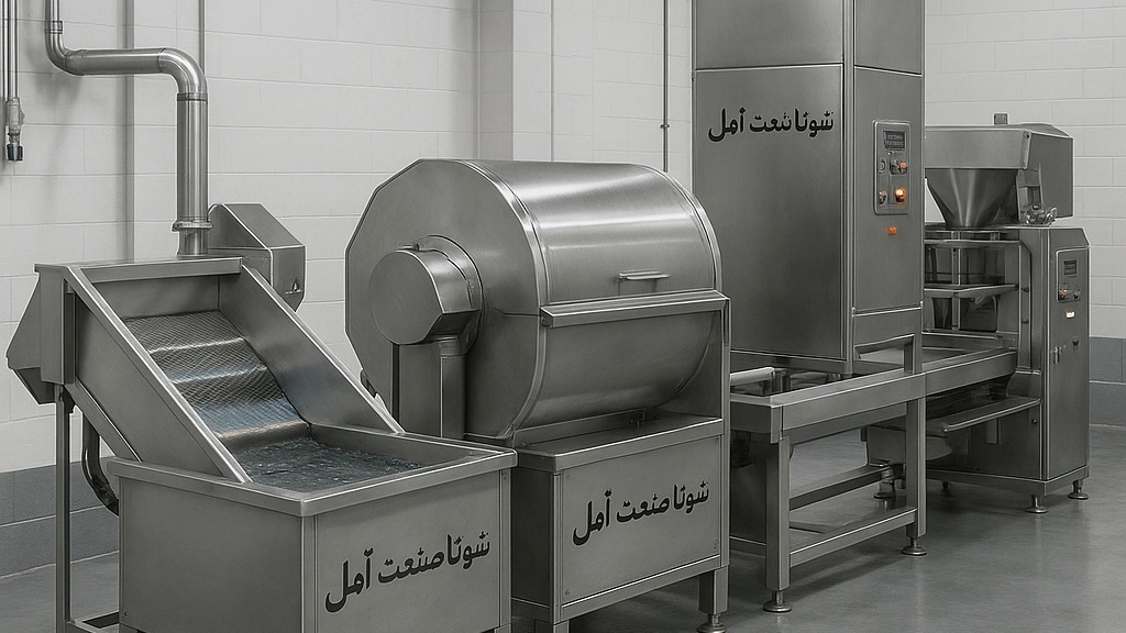 انواع ماشین‌آلات صنایع غذایی تولید شده توسط شونا صنعت آمل