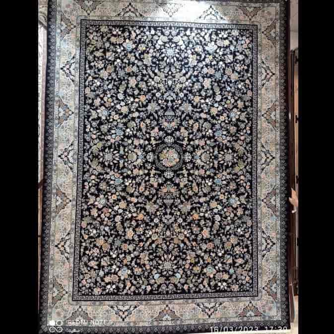 فرش طرح افشان سورمه ای