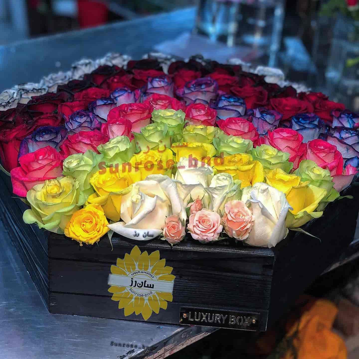 جعبه گل رز چوبی  سان رز