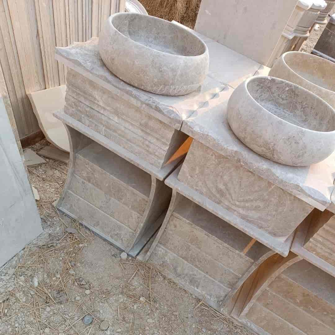روشویی طرح مرمری در سنگ تاجیک
