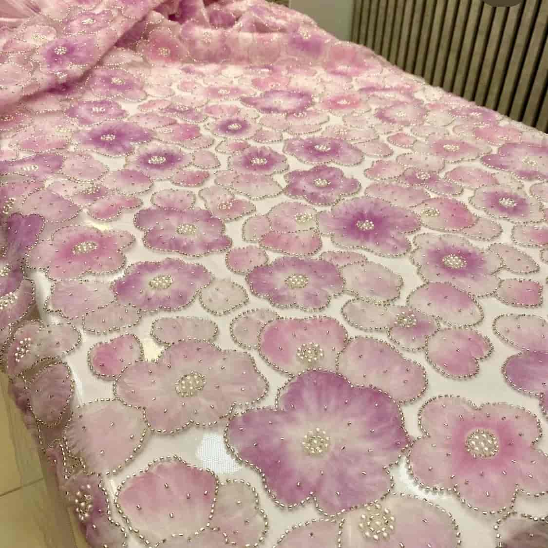 ارگانزا گلدار سنگ کوبی