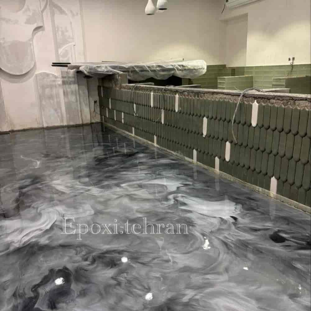 اجرای اپوکسی دکوراتیو پروژه کافه بلوار فرودس