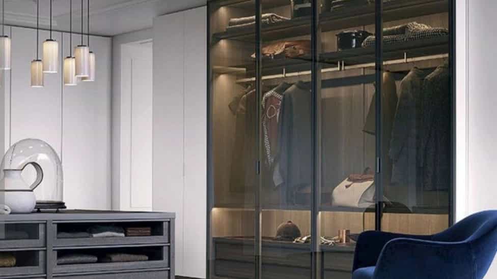 کابینت و کمد درب شیشه ای فریم لس