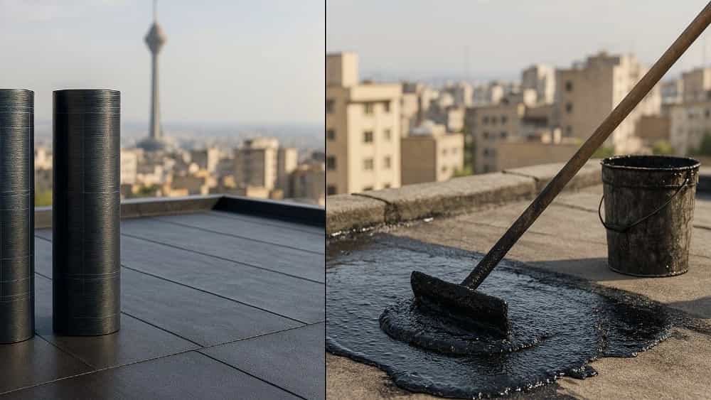 مقایسه اجرای ایزوگام و قیرگونی آسفالت در تهران؛ کدام روش عایق‌ کاری مناسب‌ تر است؟