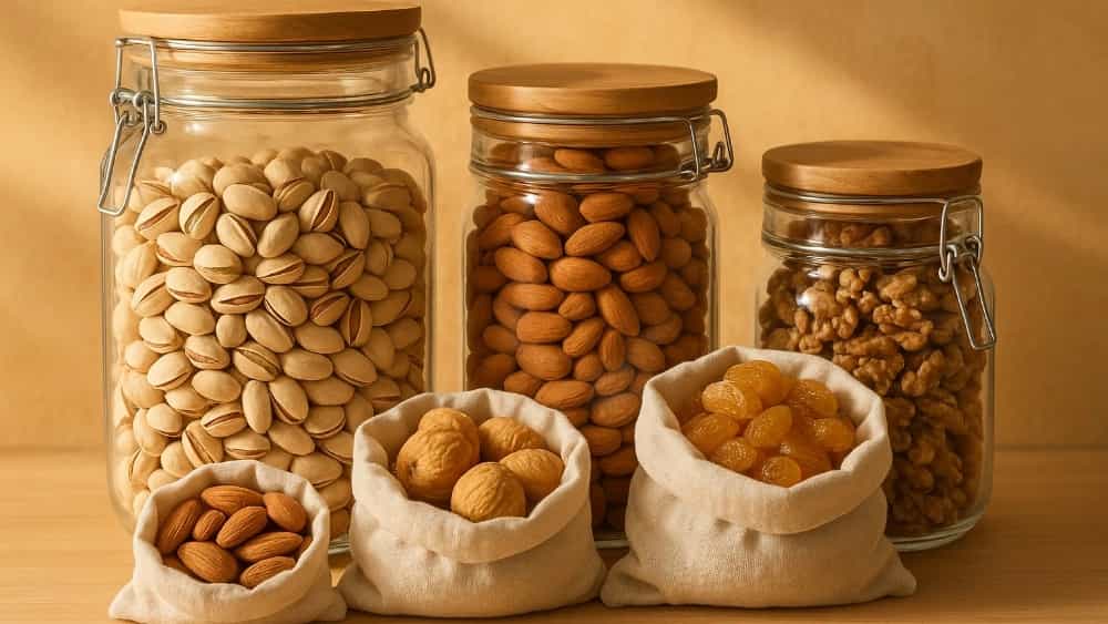 نکات مهم در نگهداری و تازه‌ ماندن آجیل و خشکبار در شرایط آب‌ و هوایی کرمان